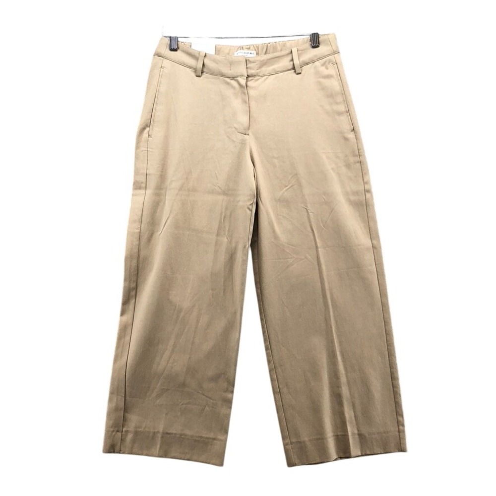 Wide-Leg Crop Pants in Tan